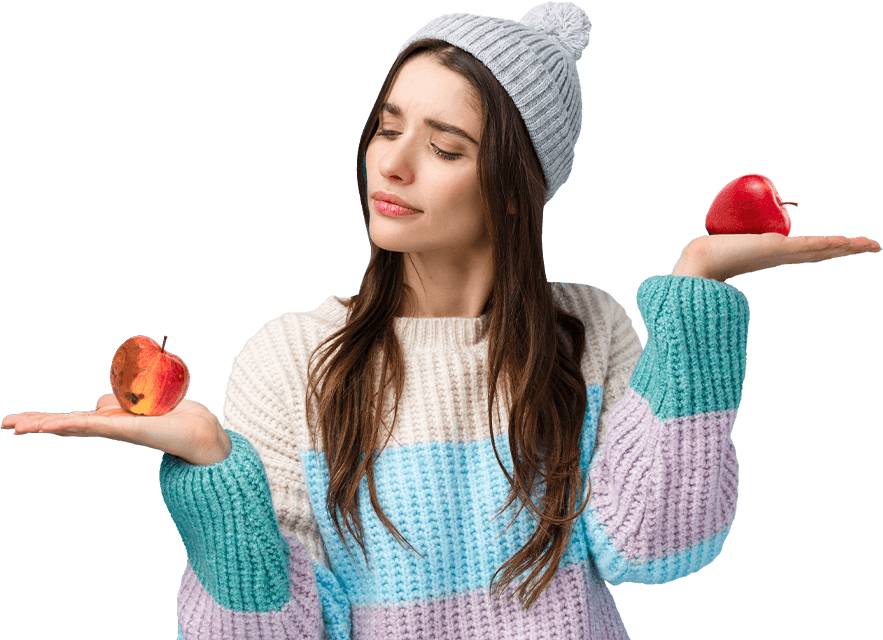 Product Acceptance - Girl holding apples