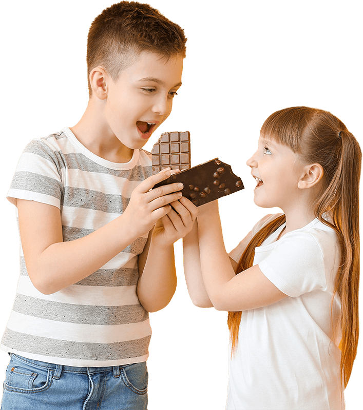 Taste Testing - Kids eating chocolate